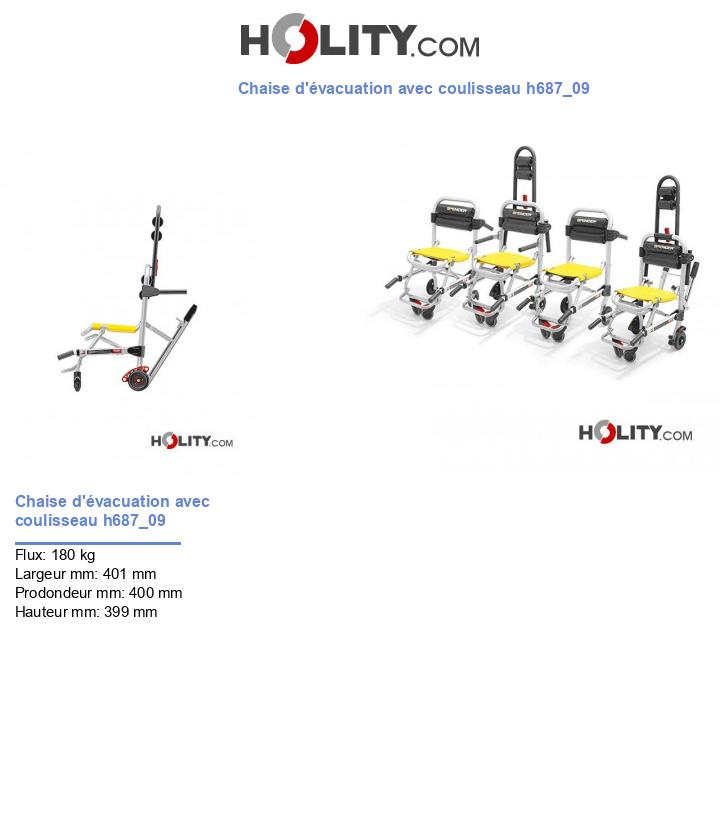 Chaise d'évacuation avec coulisseau h687_09