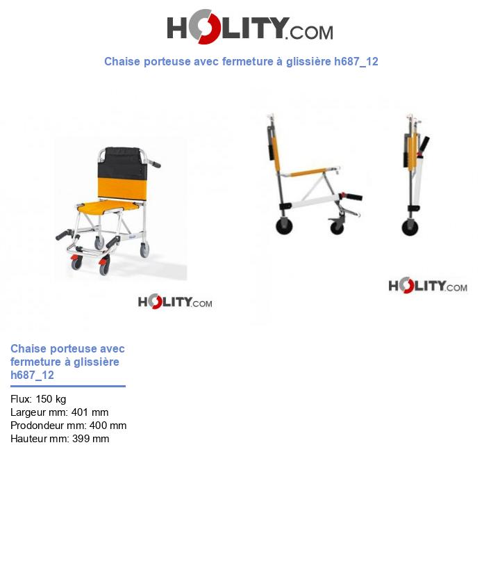 Chaise porteuse avec fermeture à glissière h687_12