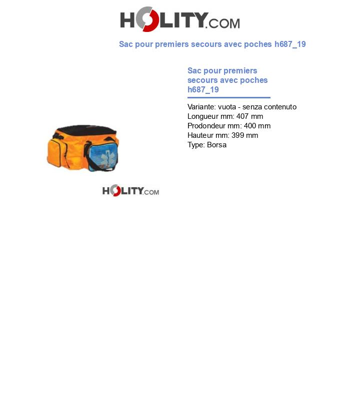 Sac pour premiers secours avec poches h687_19