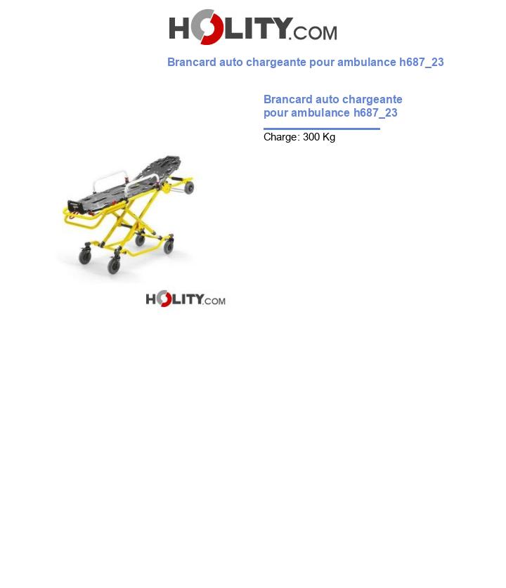 Brancard auto chargeante pour ambulance h687_23