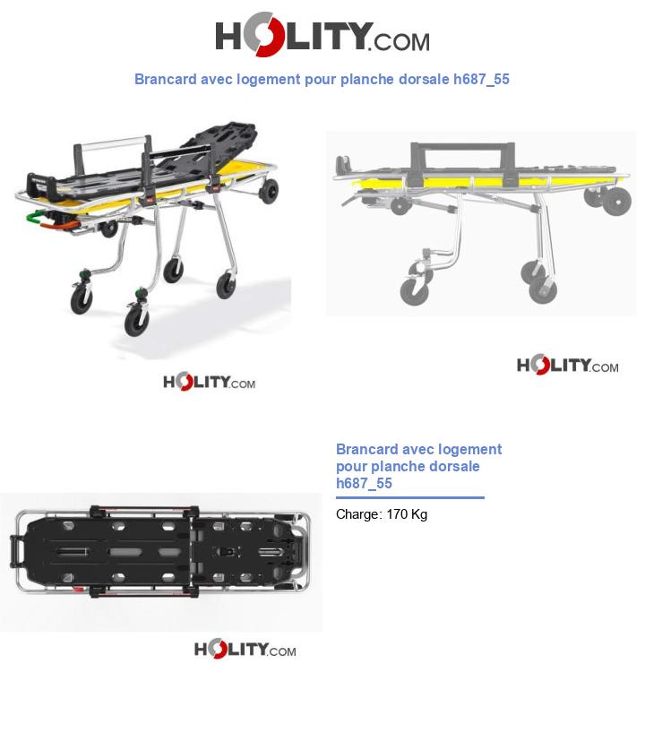 Brancard avec logement pour planche dorsale h687_55