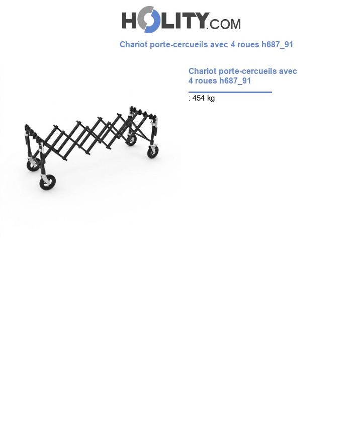 Chariot porte-cercueils avec 4 roues h687_91