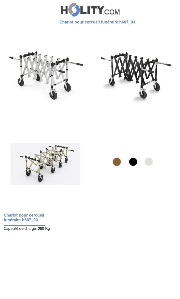 Chariot pour cercueil funéraire h687_93