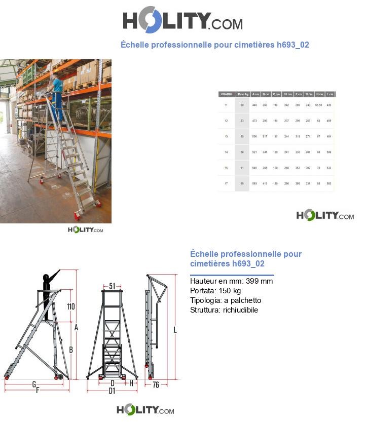 Échelle professionnelle pour cimetières h693_02