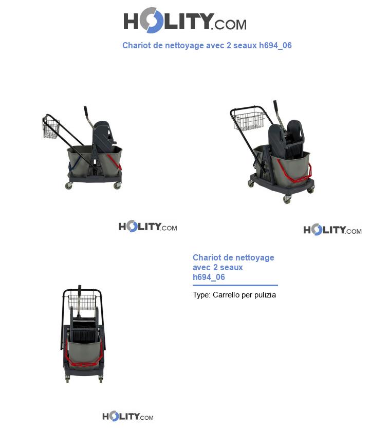 Chariot de nettoyage avec 2 seaux h694_06