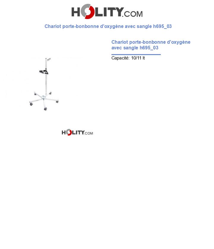 Chariot porte-bonbonne d'oxygène avec sangle h695_03