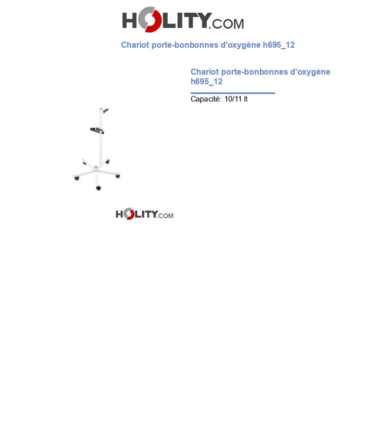 Chariot porte-bonbonnes d'oxygène h695_12