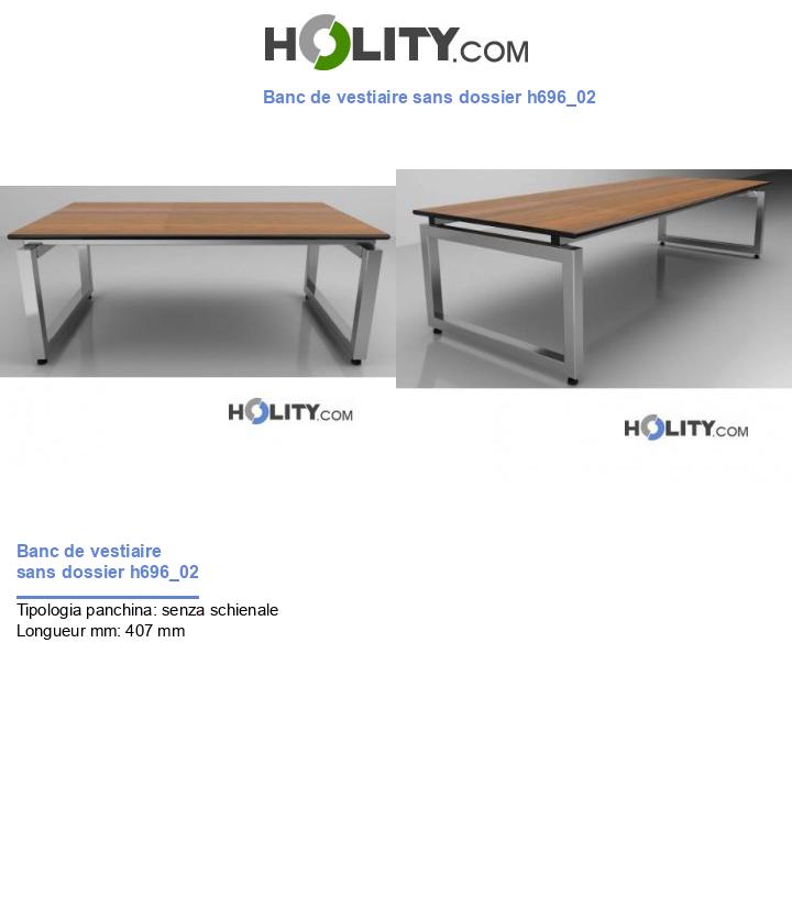 Banc de vestiaire sans dossier h696_02
