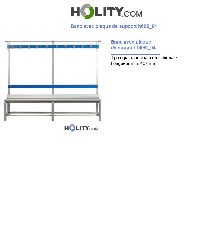 Banc avec plaque de support h696_04