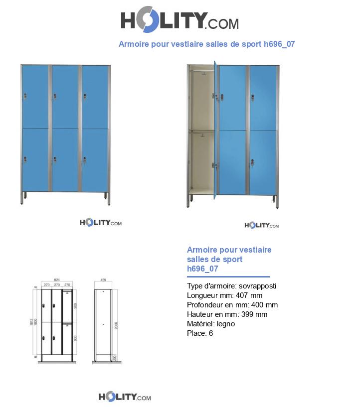 Armoire pour vestiaire salles de sport h696_07