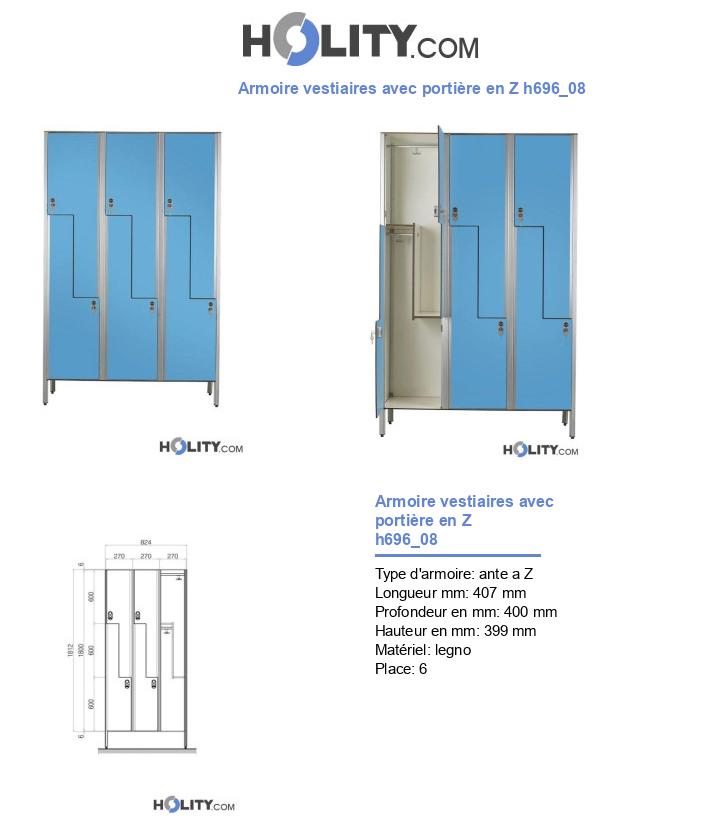 Armoire vestiaires avec portière en Z h696_08