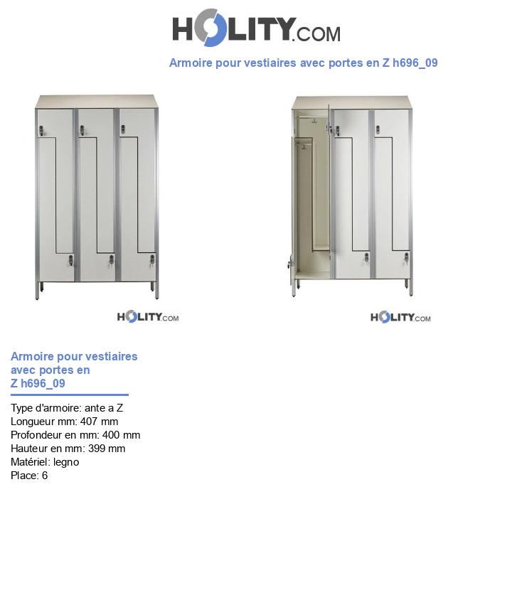 Armoire pour vestiaires avec portes en Z h696_09