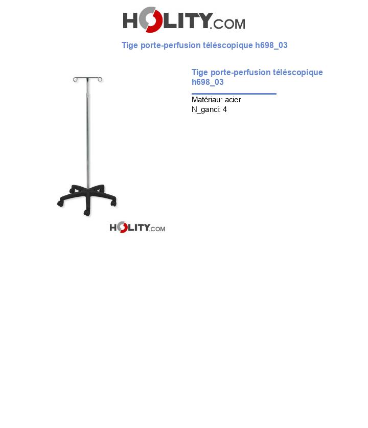 Tige porte-perfusion téléscopique h698_03