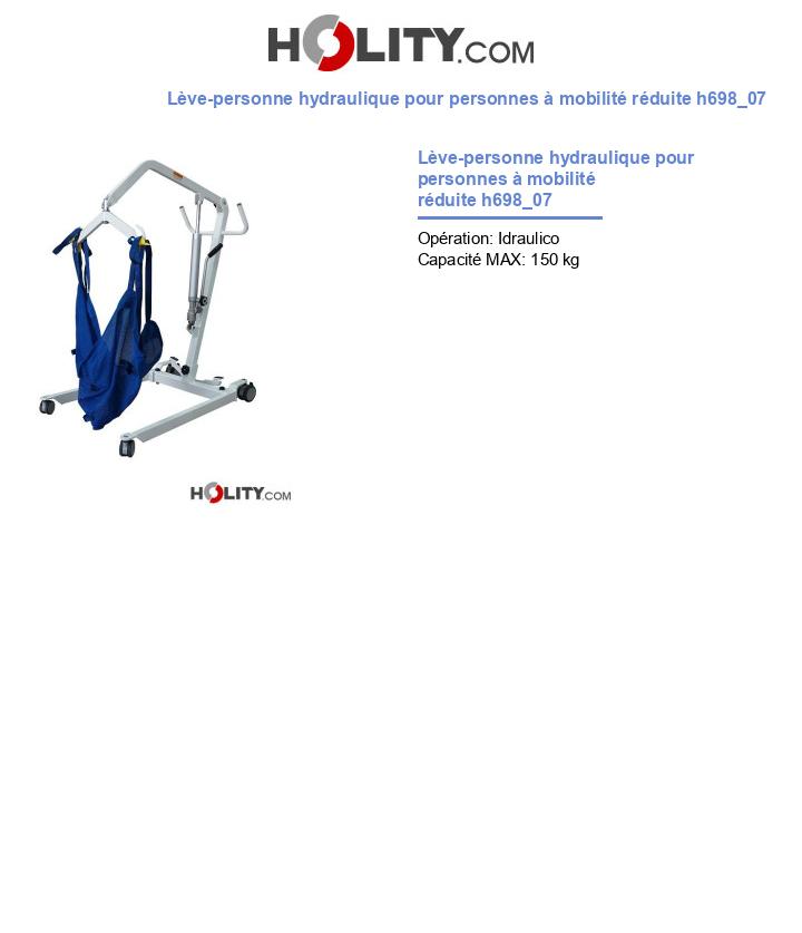 Lève-personne hydraulique pour personnes à mobilité réduite h698_07