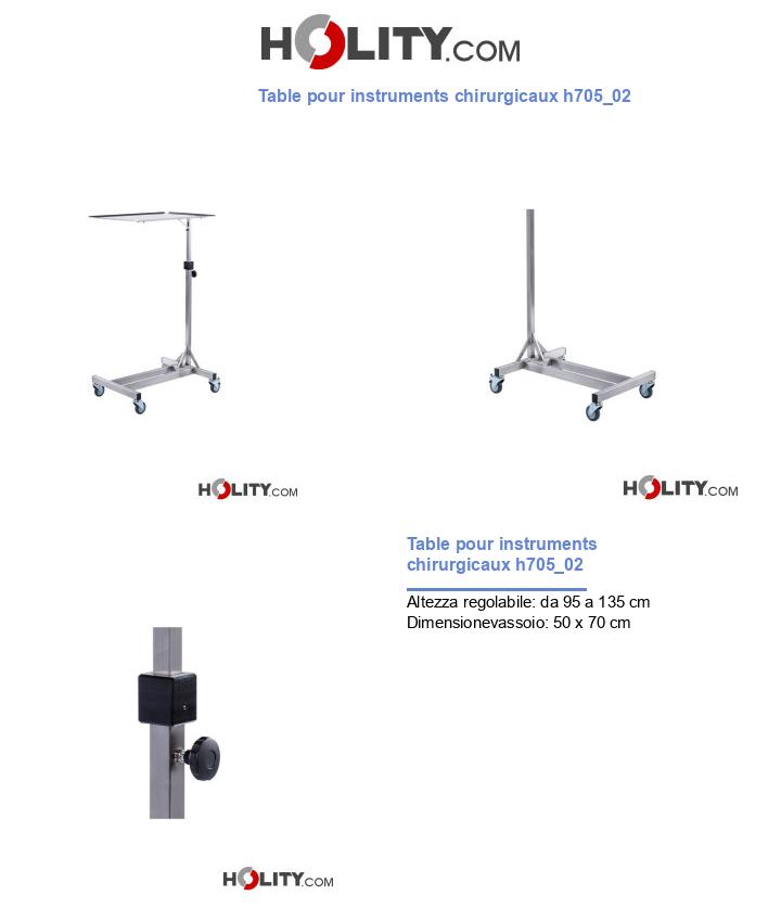 Table pour instruments chirurgicaux h705_02