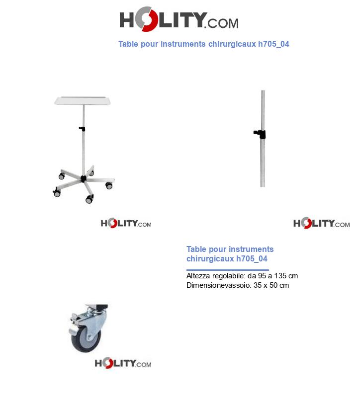 Table pour instruments chirurgicaux h705_04