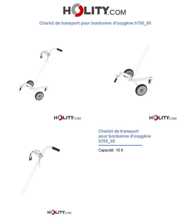 Chariot de transport pour bonbonne d'oxygène h705_05