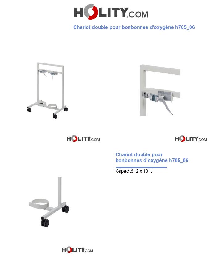 Chariot double pour bonbonnes d'oxygène h705_06