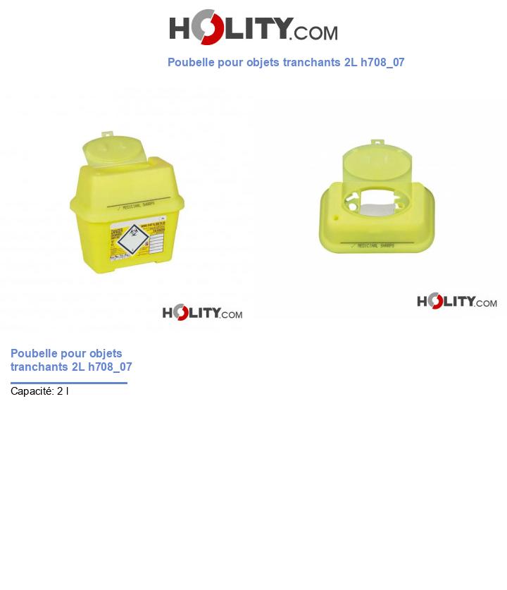 Poubelle pour objets tranchants 2L h708_07