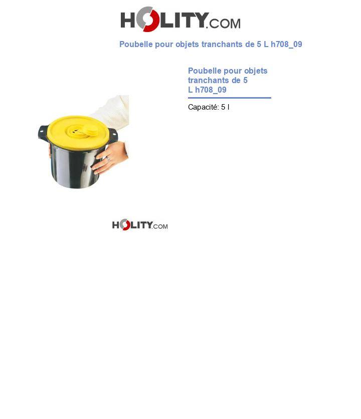 Poubelle pour objets tranchants de 5 L h708_09