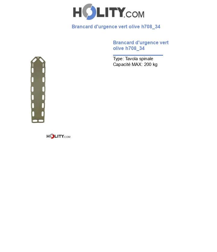 Brancard d'urgence vert olive h708_34