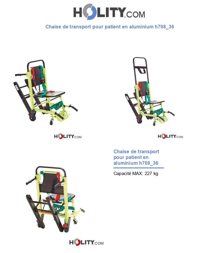 Chaise de transport pour patient en aluminium h708_36