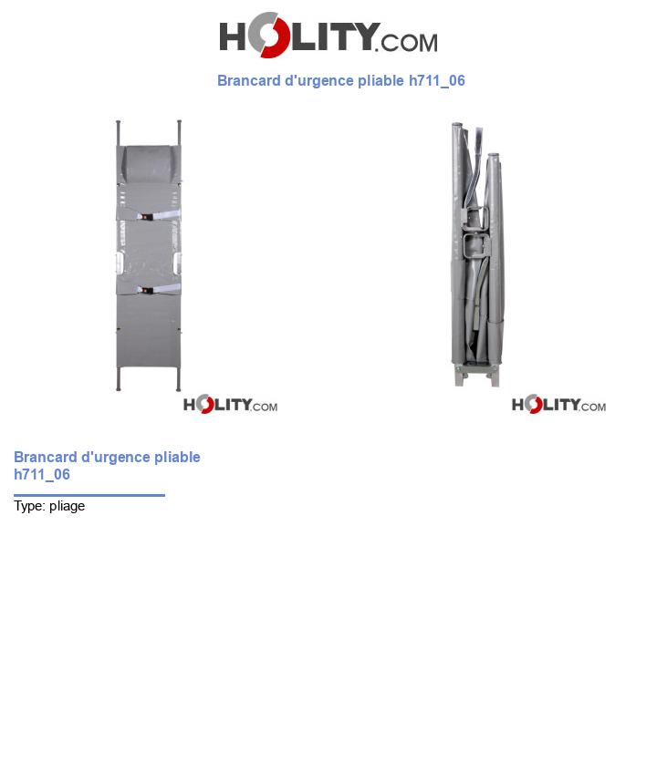 Brancard d'urgence pliable h711_06