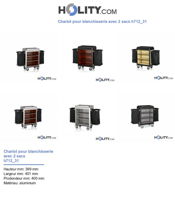 Chariot pour blanchisserie avec 2 sacs h712_31