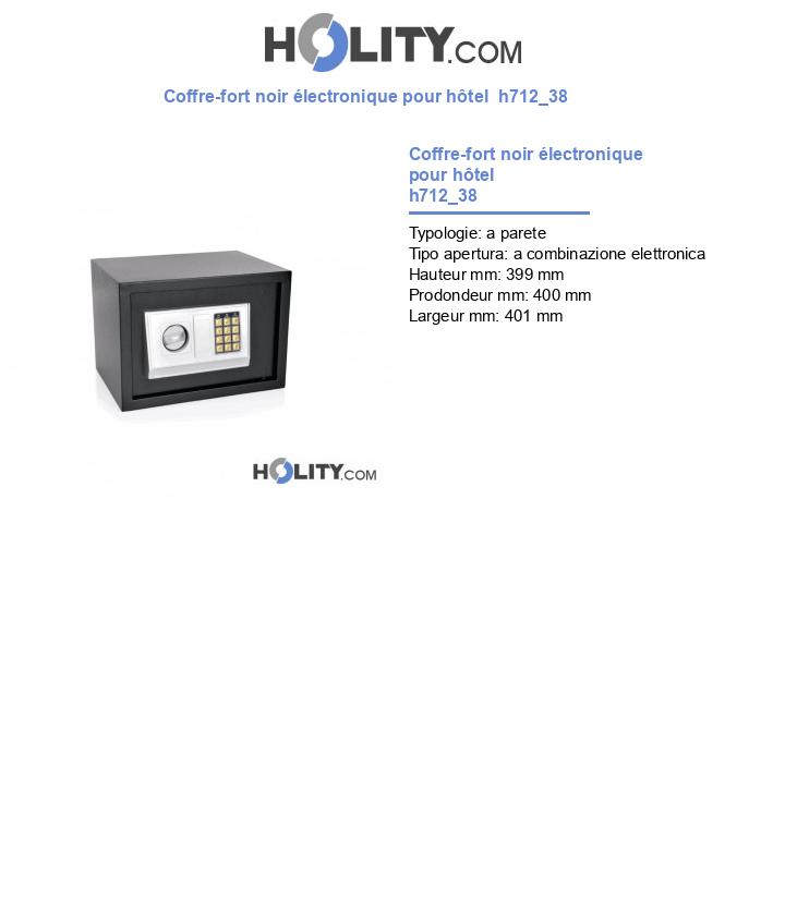 Coffre-fort noir électronique pour hôtel  h712_38