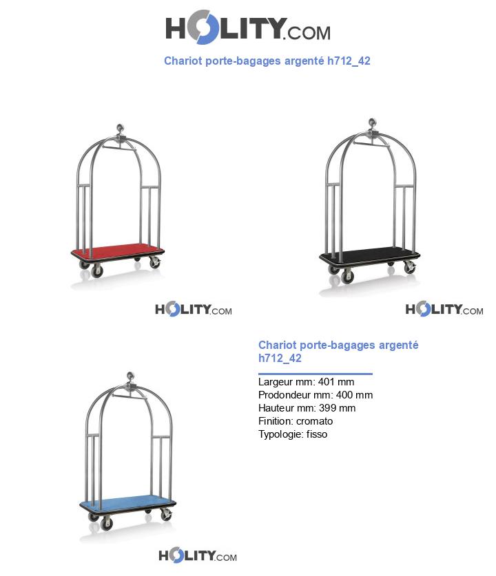 Chariot porte-bagages argenté h712_42