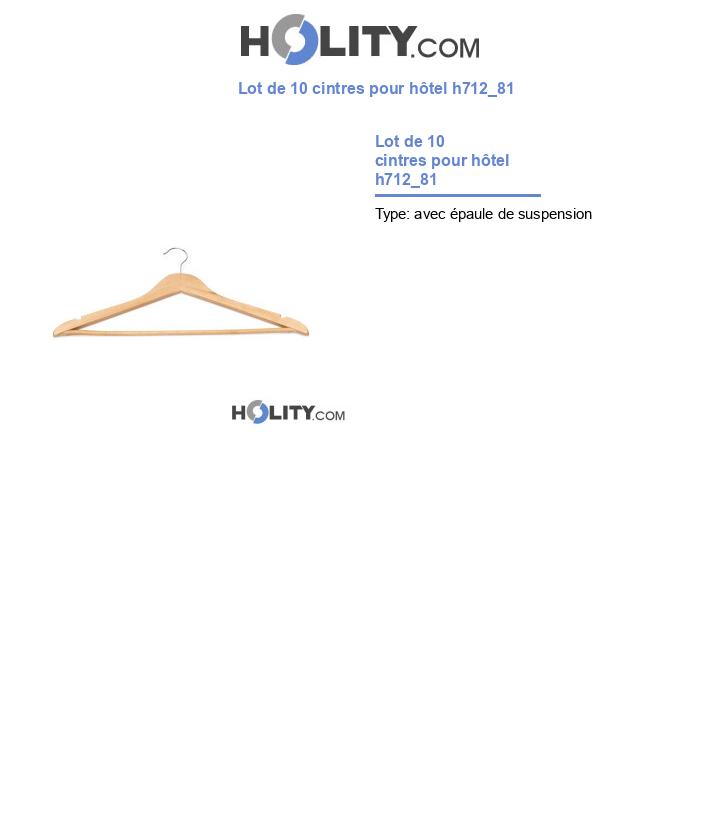 Lot de 10 cintres pour hôtel h712_81