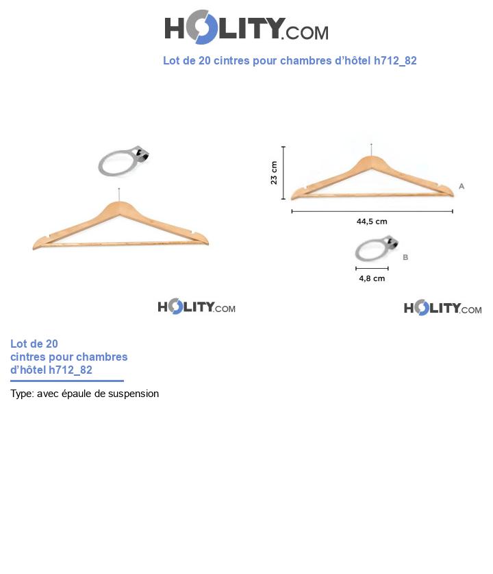 Lot de 20 cintres pour chambres d’hôtel h712_82