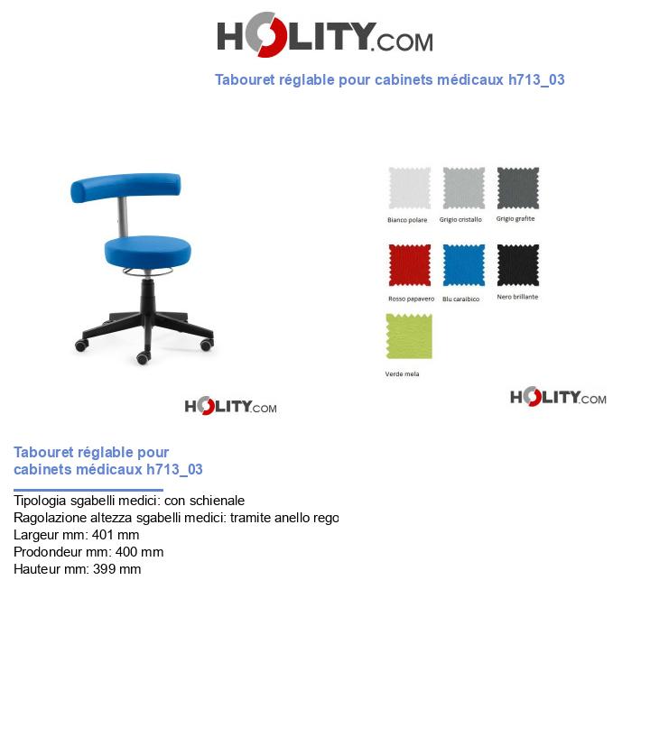 Tabouret réglable pour cabinets médicaux h713_03