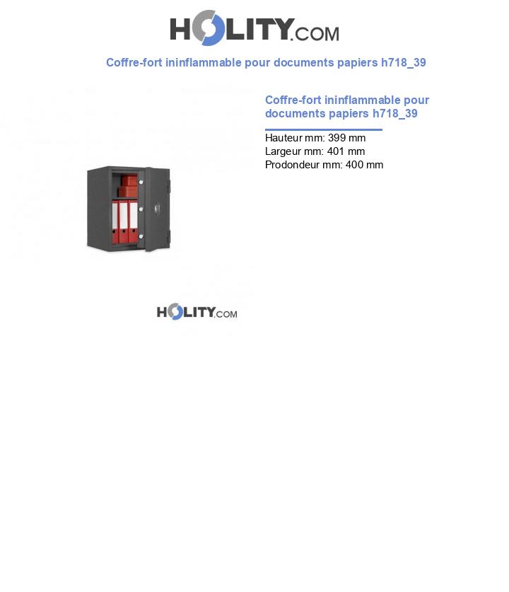 Coffre-fort ininflammable pour documents papiers h718_39