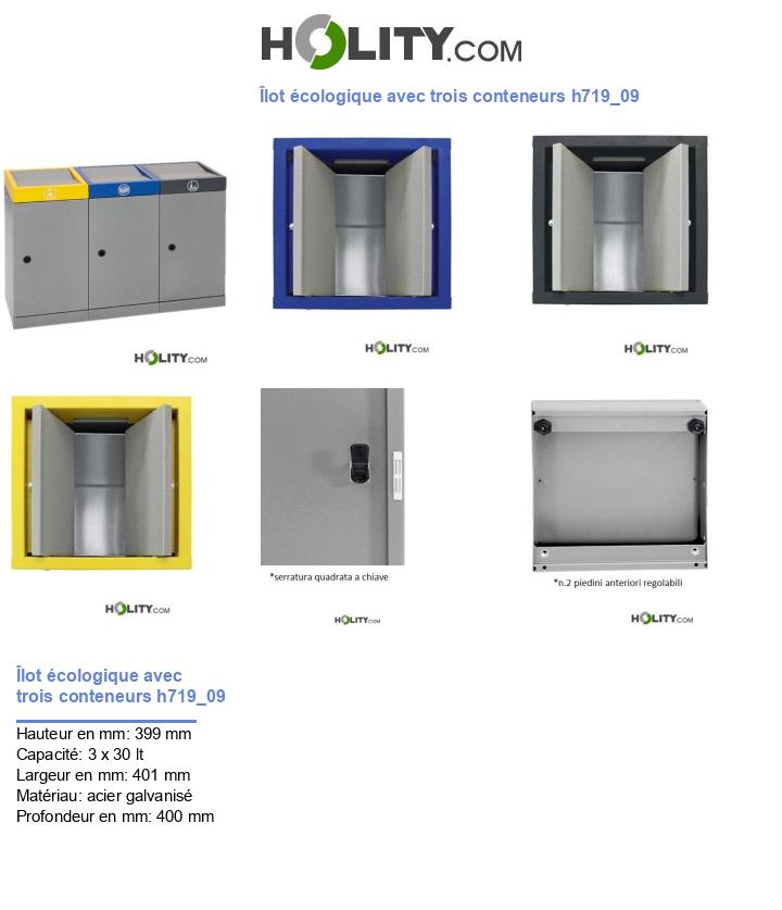 Îlot écologique avec trois conteneurs h719_09