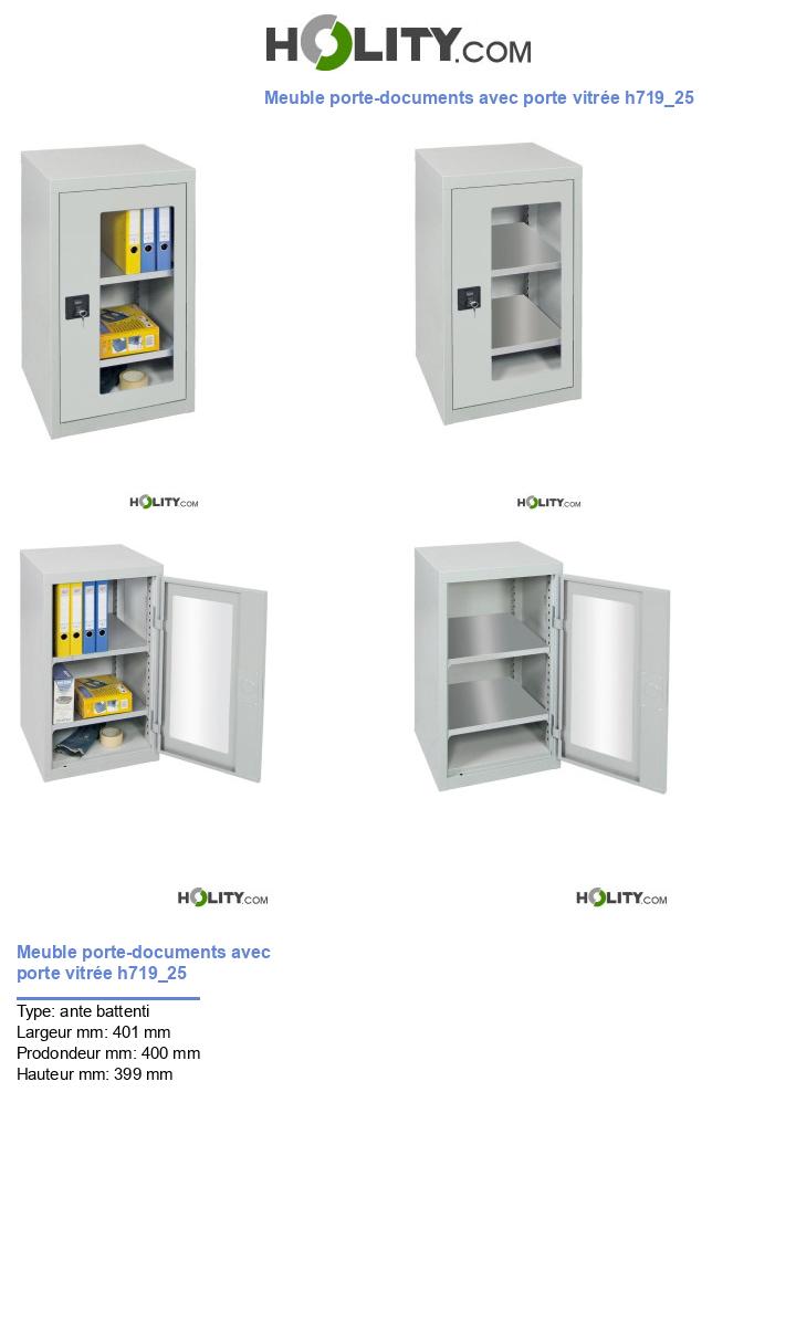 Meuble porte-documents avec porte vitrée h719_25