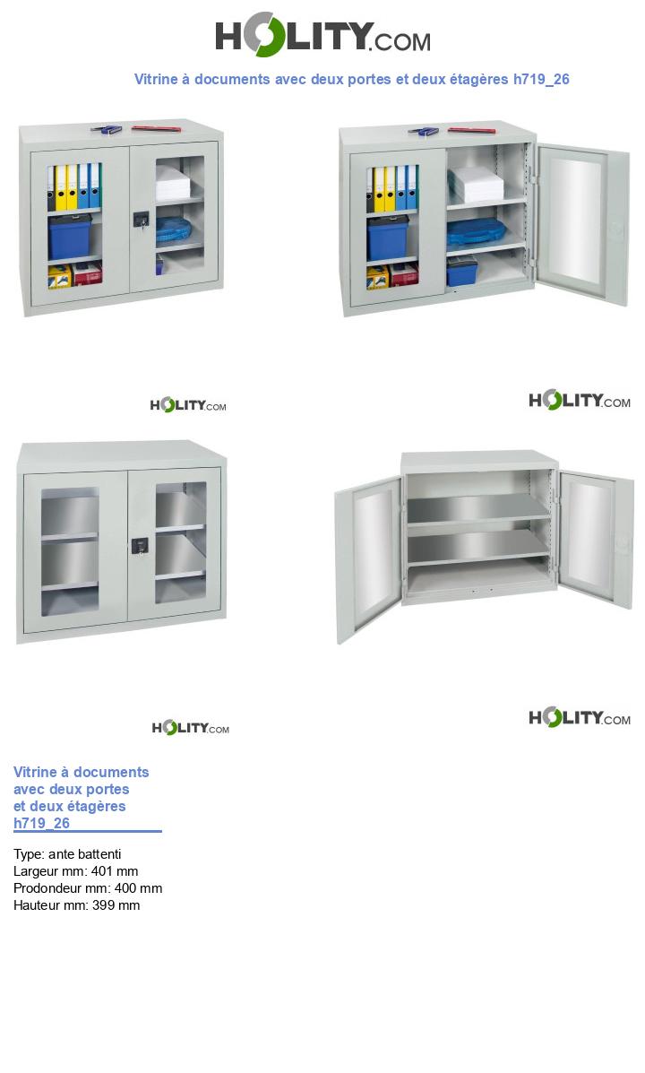 Vitrine à documents avec deux portes et deux étagères h719_26