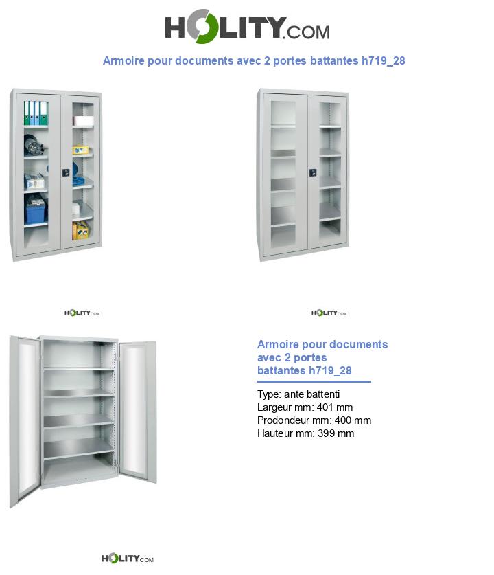 Armoire pour documents avec 2 portes battantes h719_28