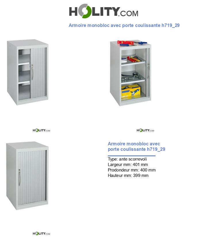 Armoire monobloc avec porte coulissante h719_29