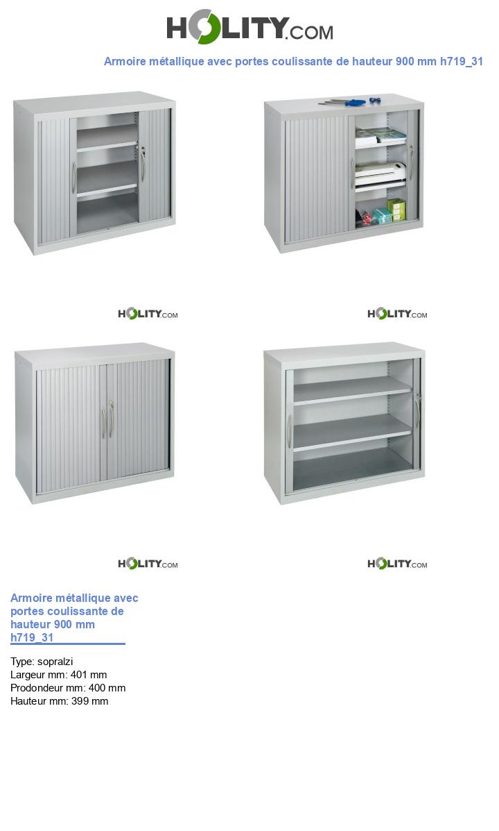 Armoire métallique avec portes coulissante de hauteur 900 mm h719_31