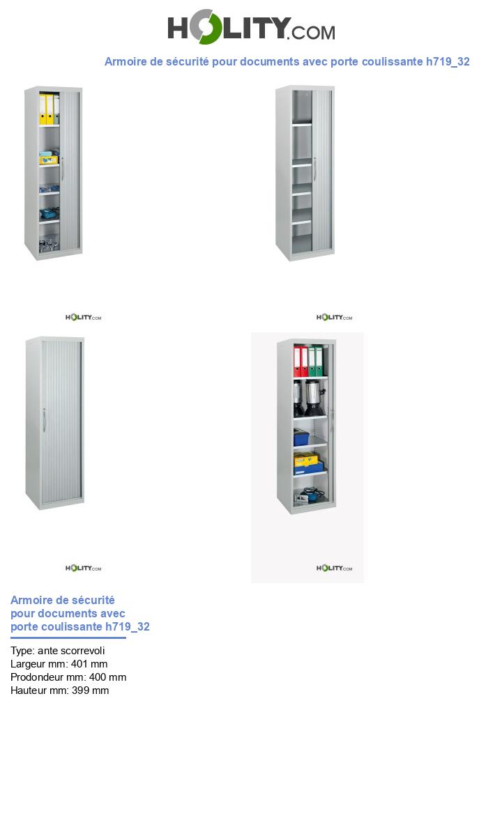 Armoire de sécurité pour documents avec porte coulissante h719_32