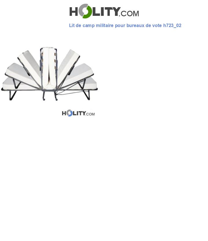 Lit de camp militaire pour bureaux de vote h723_02
