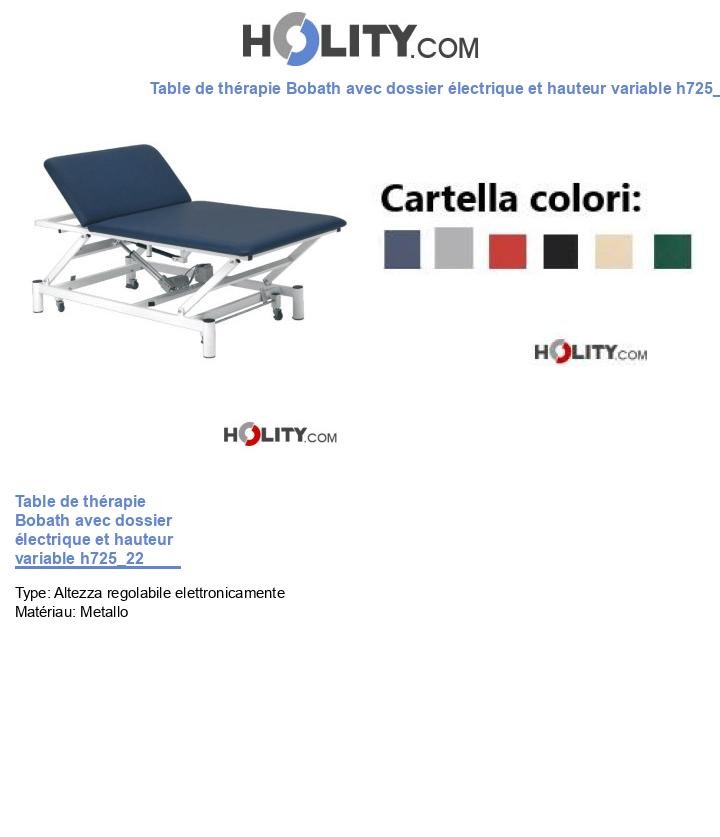 Table de thérapie Bobath avec dossier électrique et hauteur variable h725_22