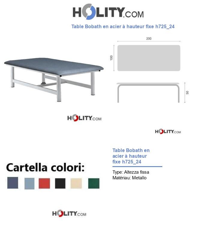 Table Bobath en acier à hauteur fixe h725_24