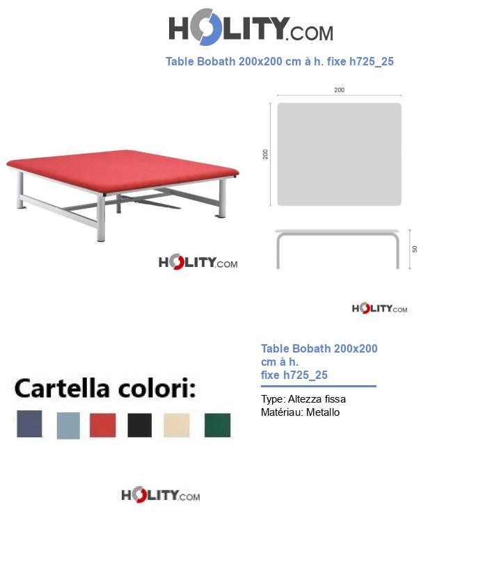 Table Bobath 200x200 cm à h. fixe h725_25