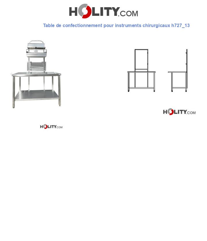 Table de confectionnement pour instruments chirurgicaux h727_13