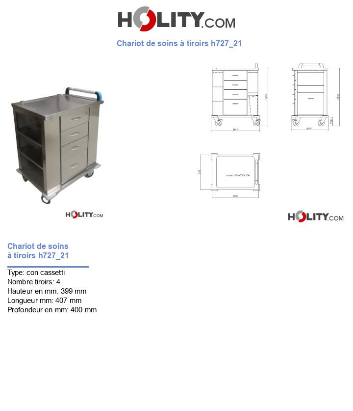 Chariot de soins à tiroirs h727_21