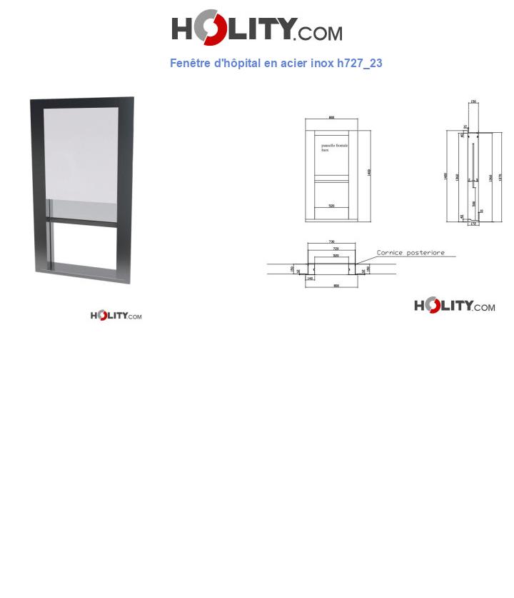 Fenêtre d'hôpital en acier inox h727_23