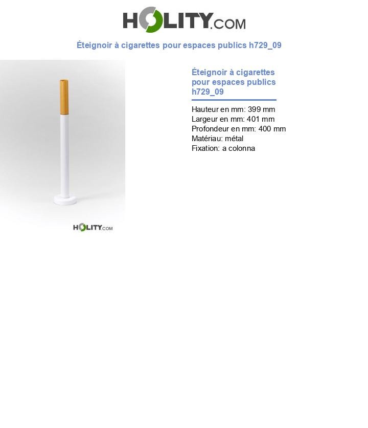 Éteignoir à cigarettes pour espaces publics h729_09