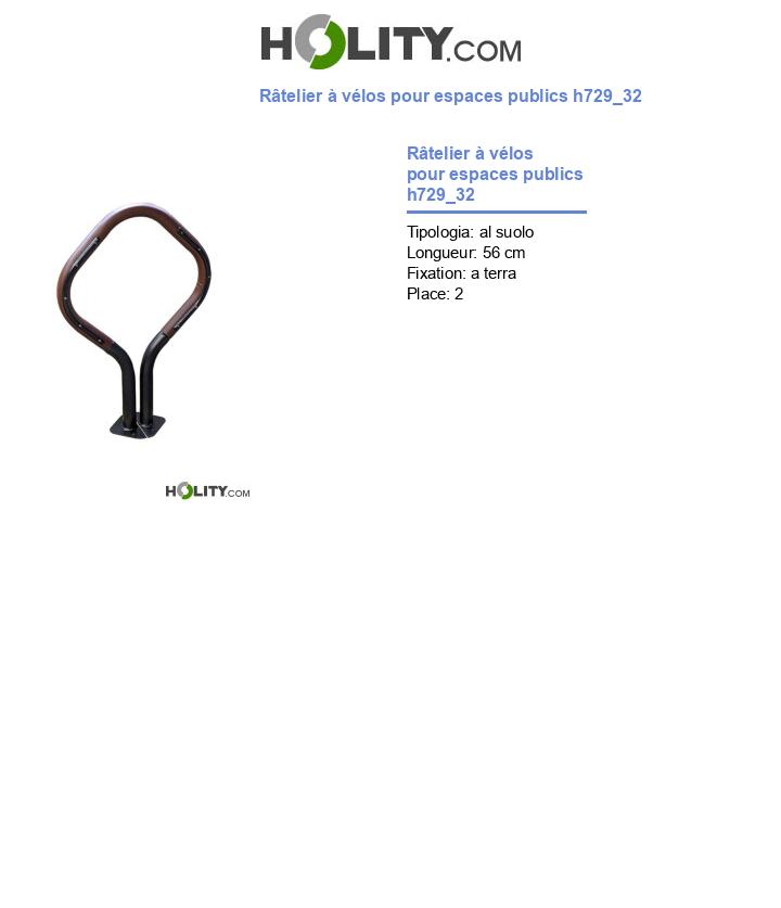 Râtelier à vélos pour espaces publics h729_32